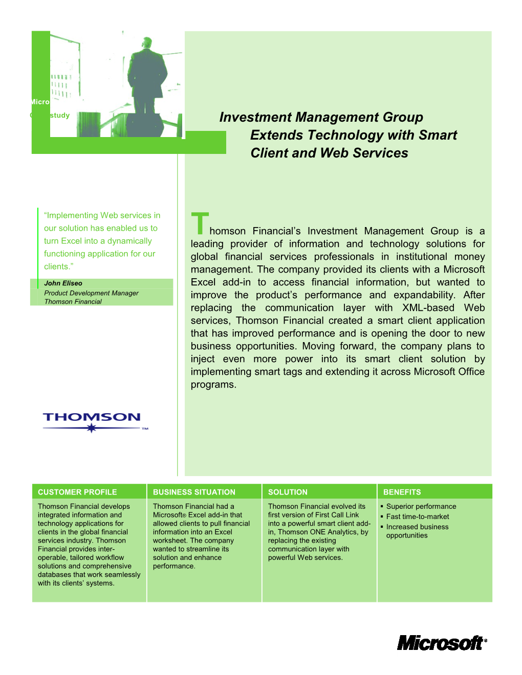 Investment Management Group Extends Technology with Smart Client and Web Services