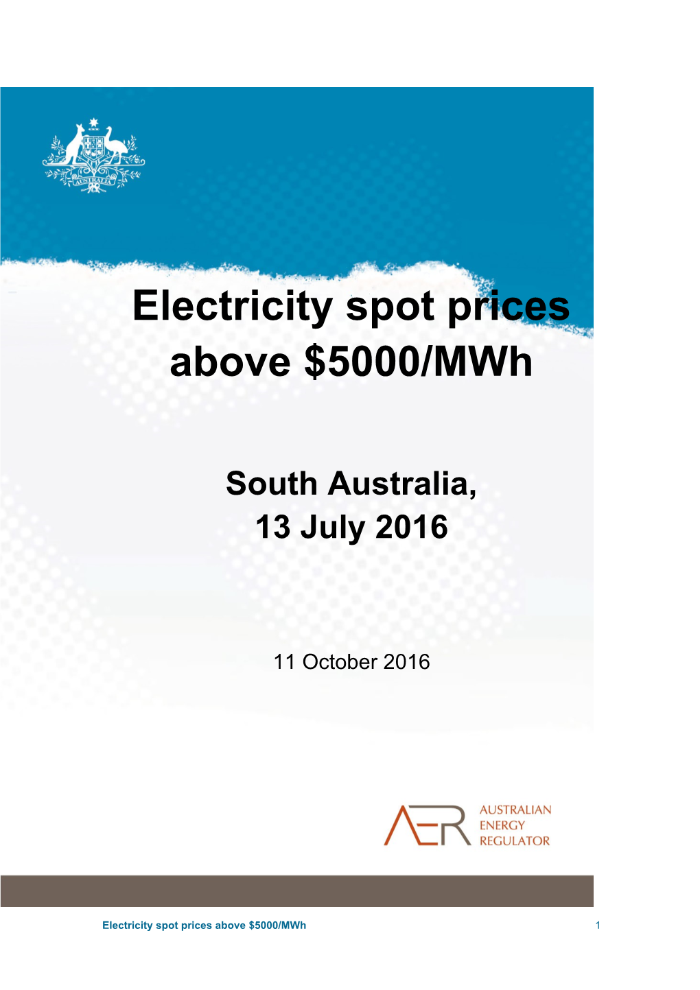 Electricity Spot Prices Above $5000/Mwh