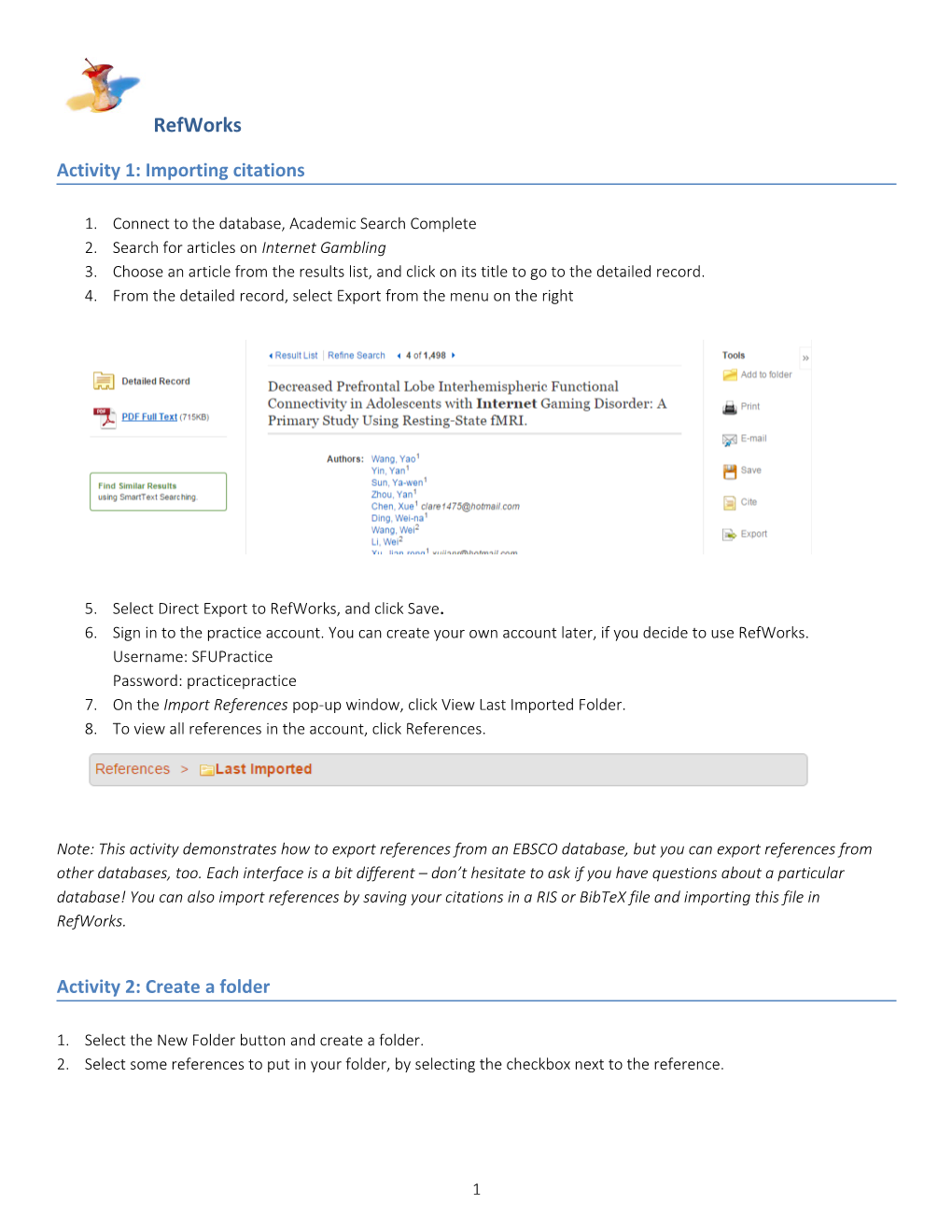 Activity 1: Importing Citations