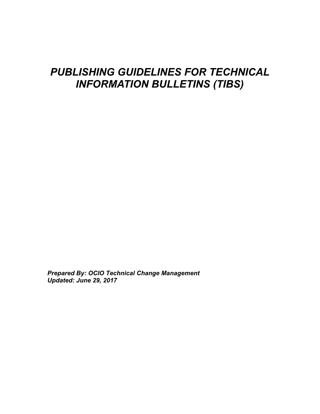 Publishing Guidelines For