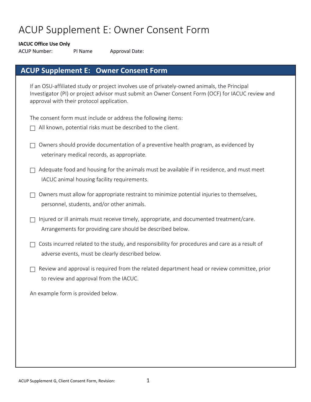 OSU IACUC ACUP Form