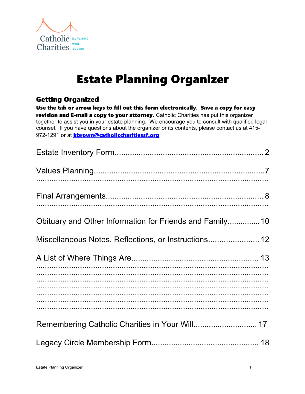 Estate Inventory Form