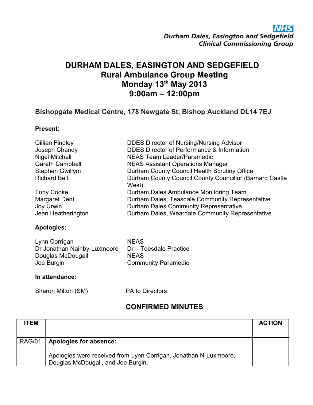 Durham Dales, Easington and Sedgefield