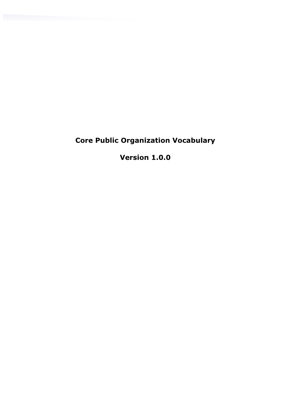 Core Vocabulary Public Organisation