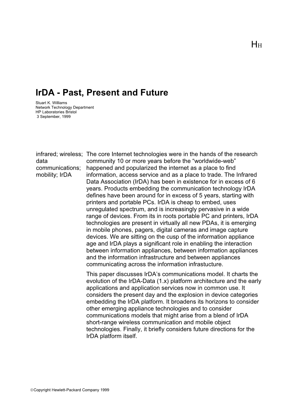 Irda - Past, Present and Future