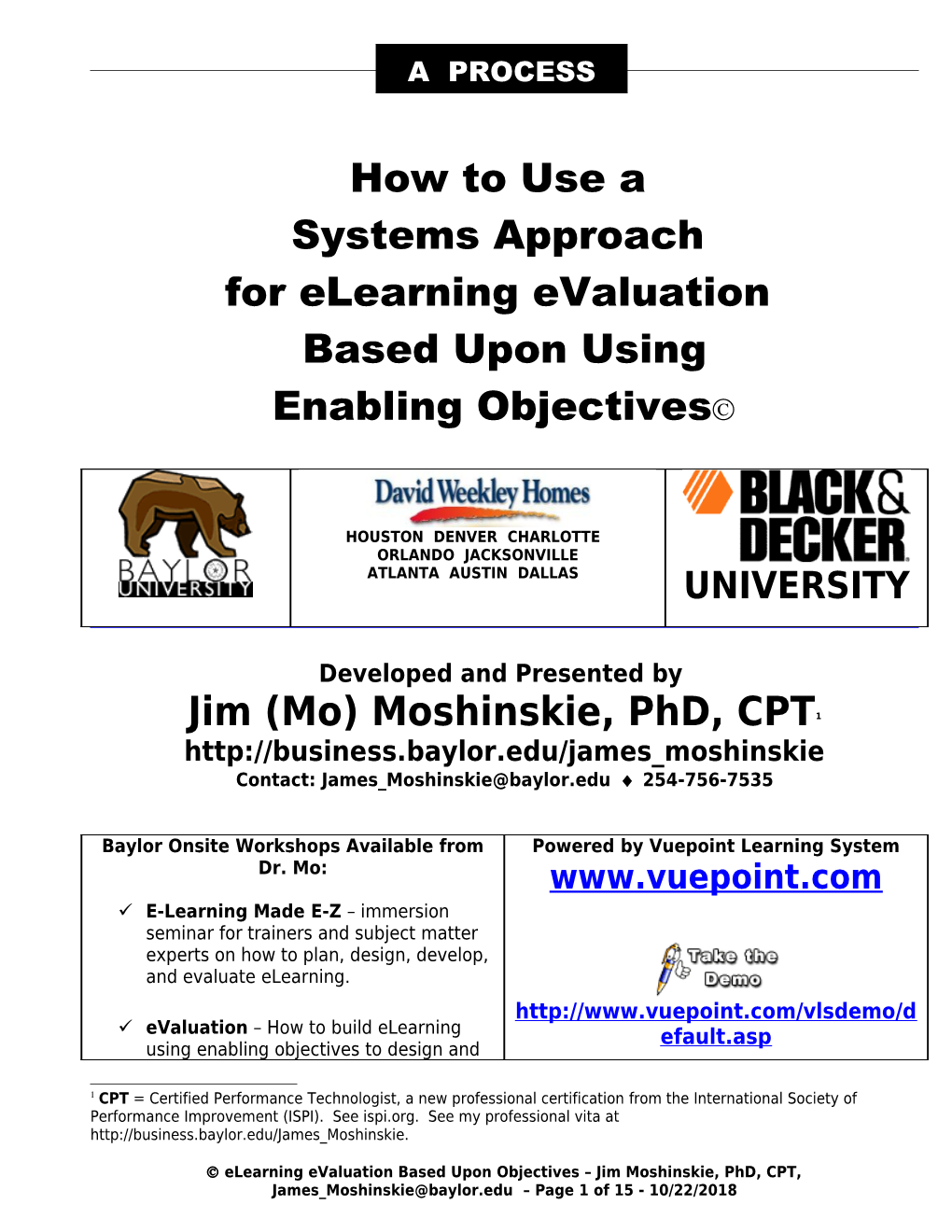 Systems Approach for Elearning Evaluation Based Upon Using
