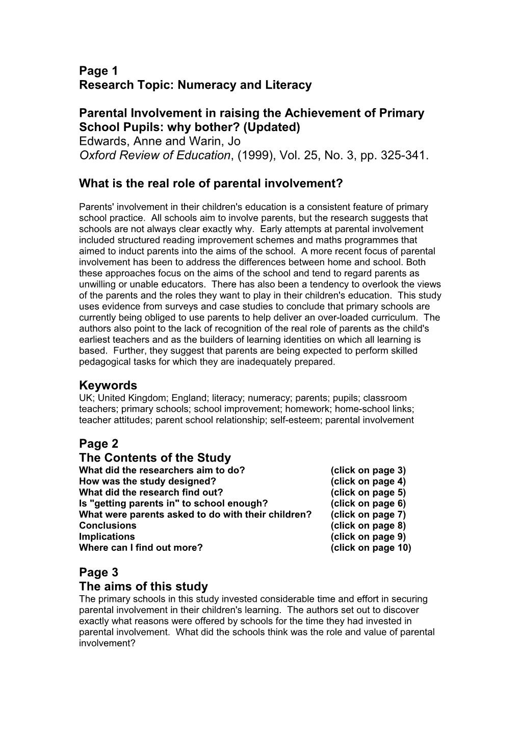 Research Topic: Teaching and Learning of Numeracy