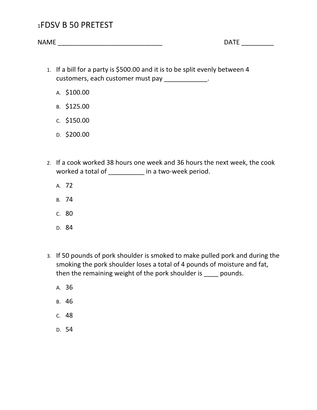 Fdsv B 50 Pretest