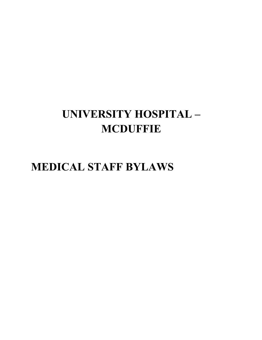 University Hospital Mcduffie