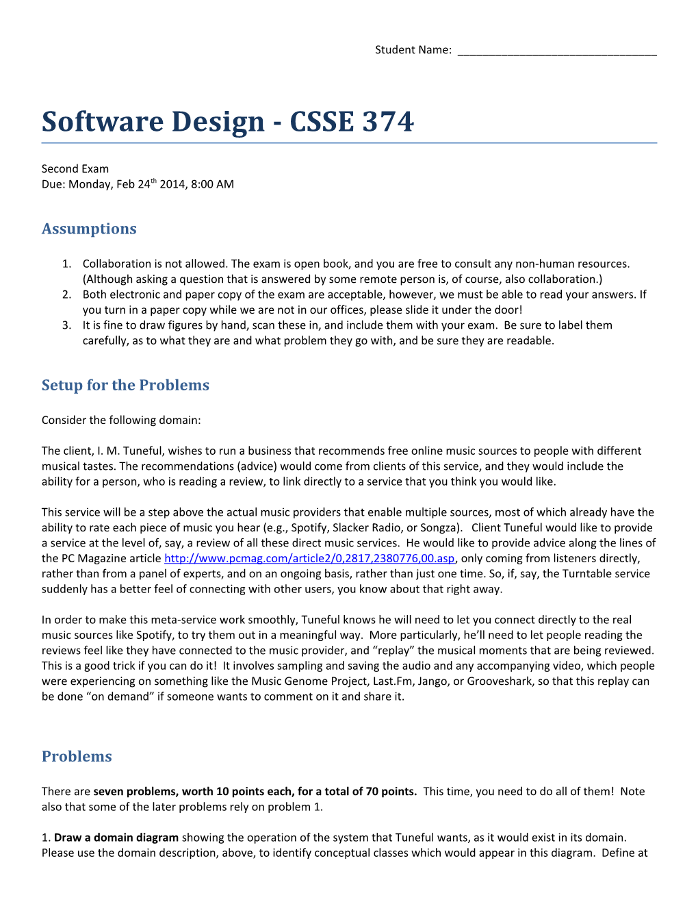 Software Design - CSSE 374