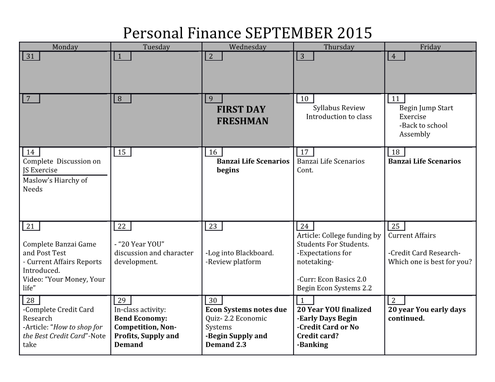 Personal Financeseptember 2015