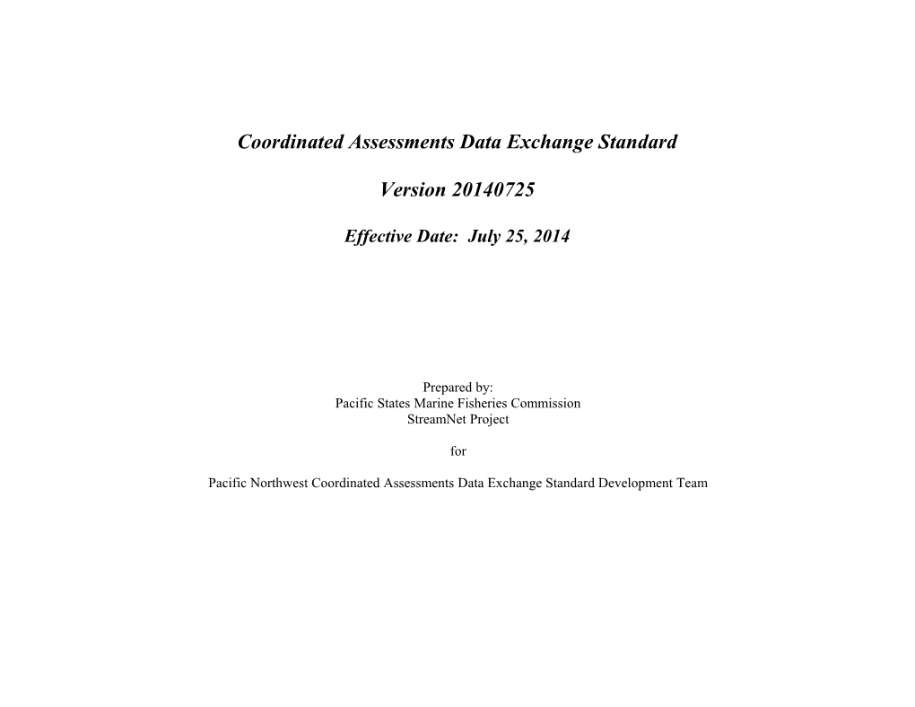 Coordinated Assessments Data Exchange Template