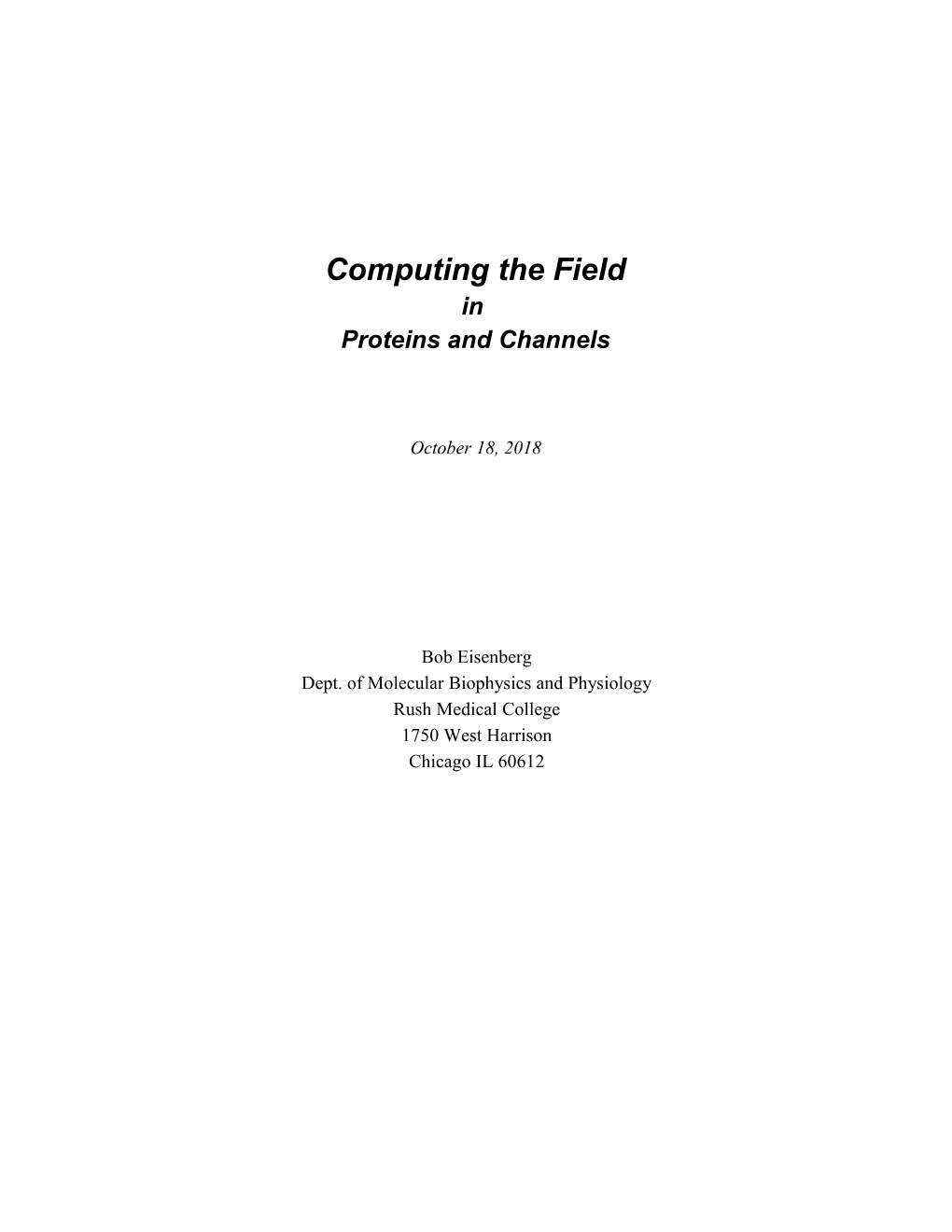 Computing the Field