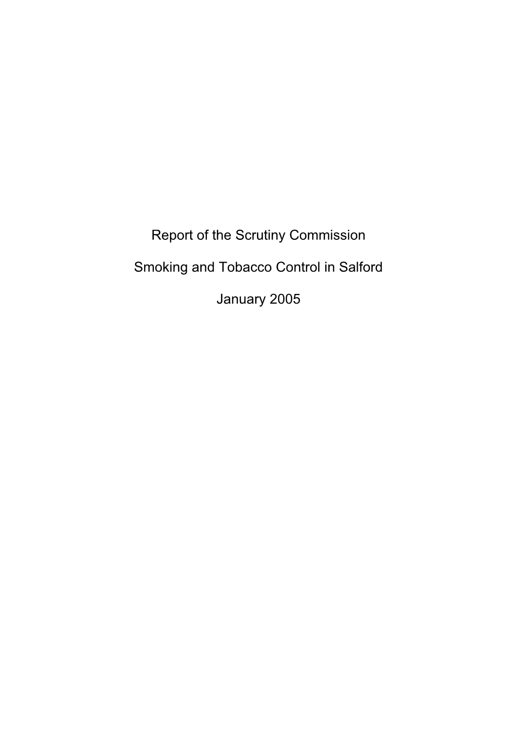 Report of the Scrutiny Commission