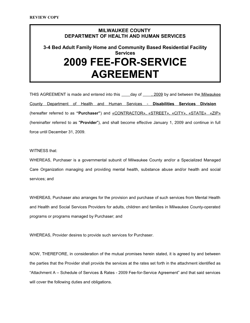 Fee-For-Service