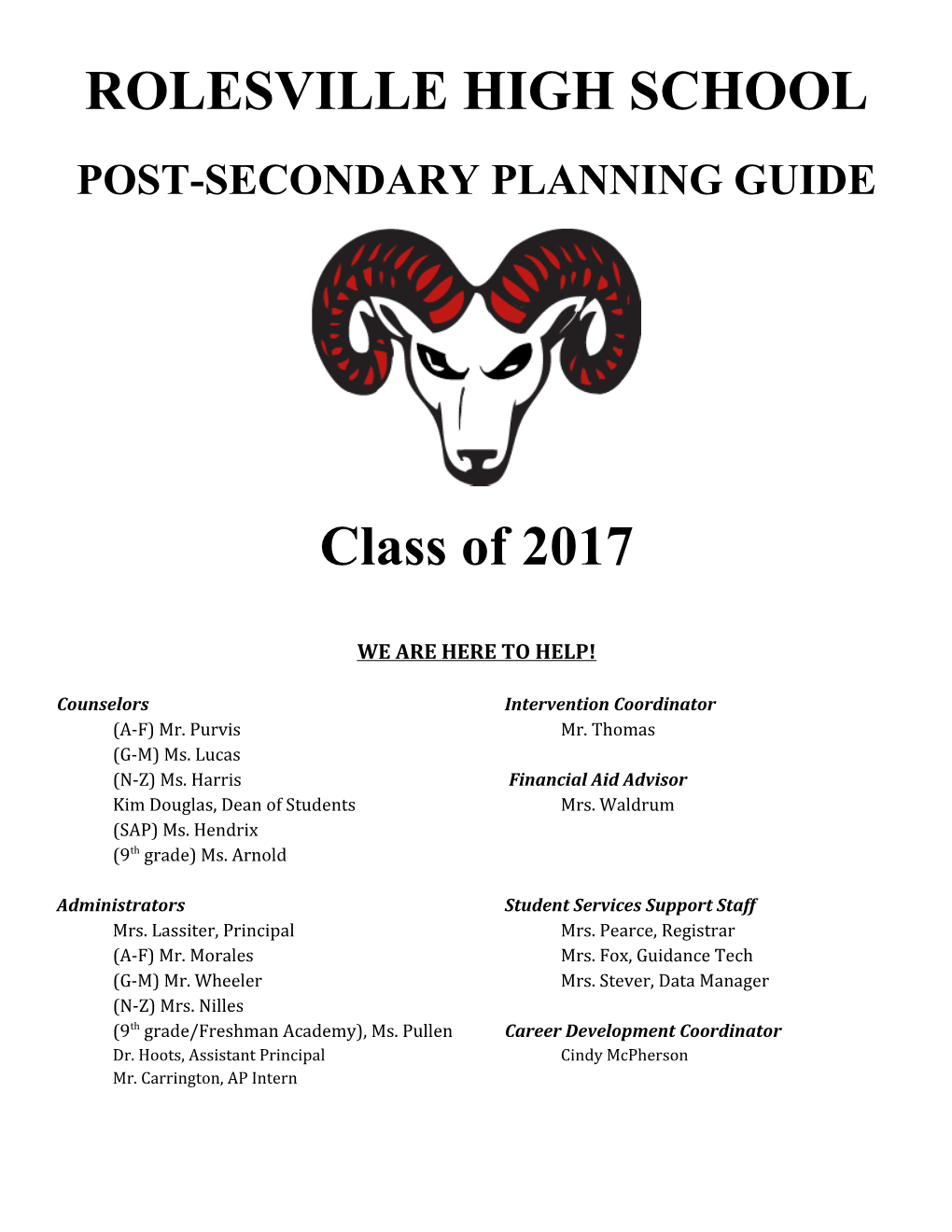 Post-Secondary Planning Guide