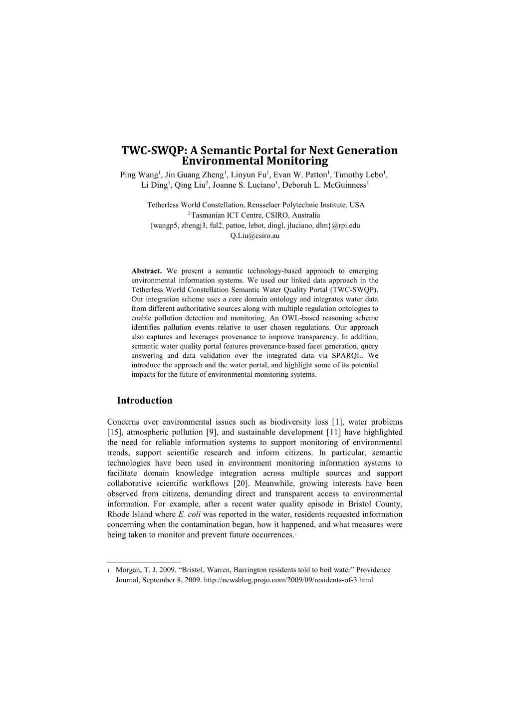 TWC-SWQP: a Semantic Portal for Next Generation Environmental Monitoring