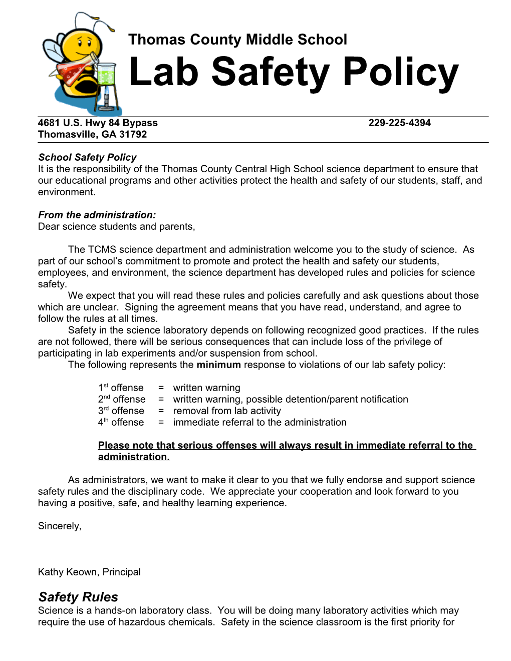 Lab Safety Policy