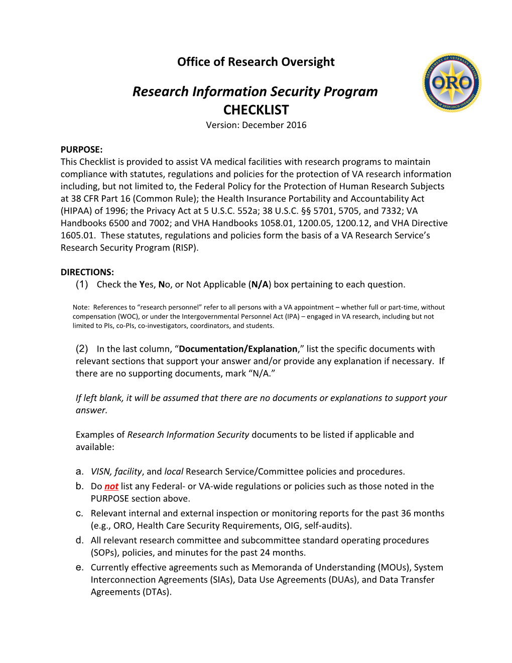 Research Information Security Program