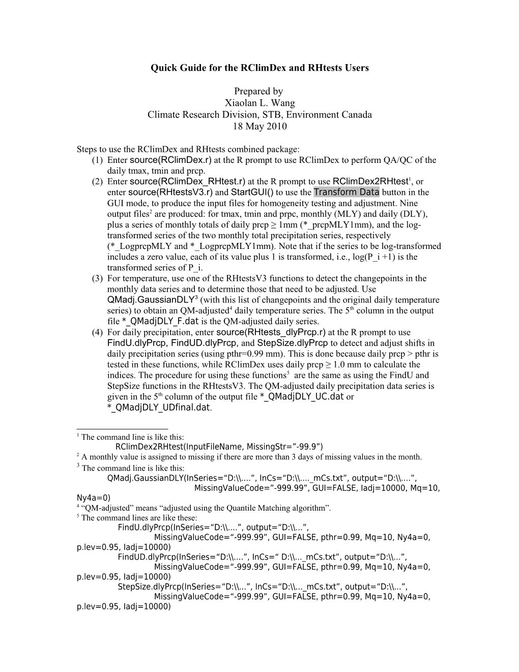 Steps to Use Rclimdex and Rhtest