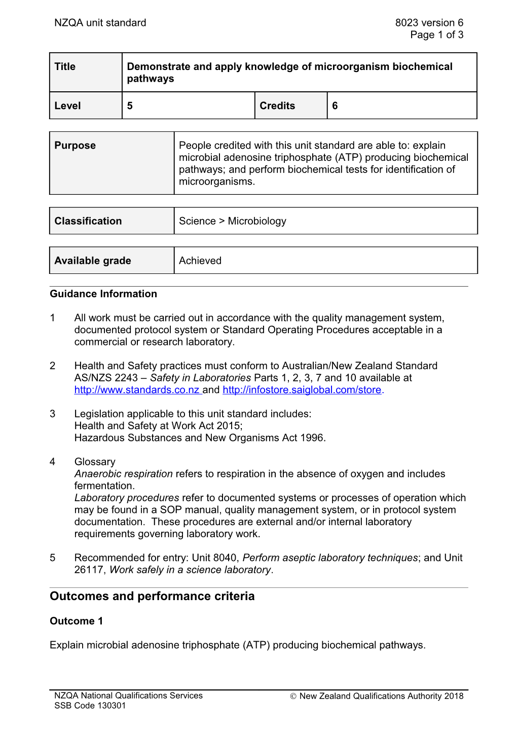 8023 Demonstrate and Apply Knowledge of Microorganism Biochemical Pathways