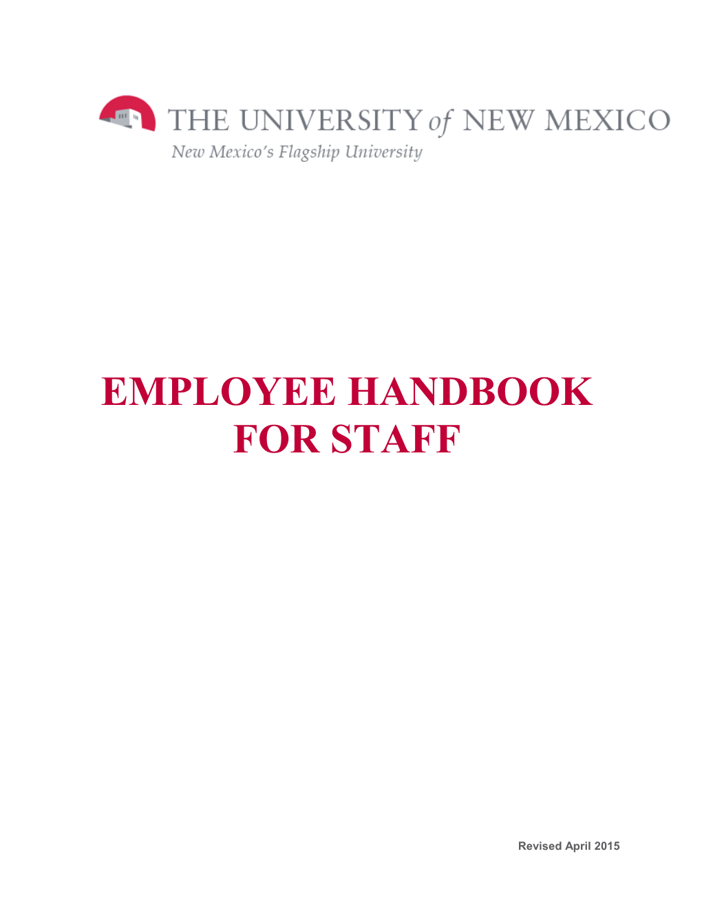 Employee Handbook for Staff