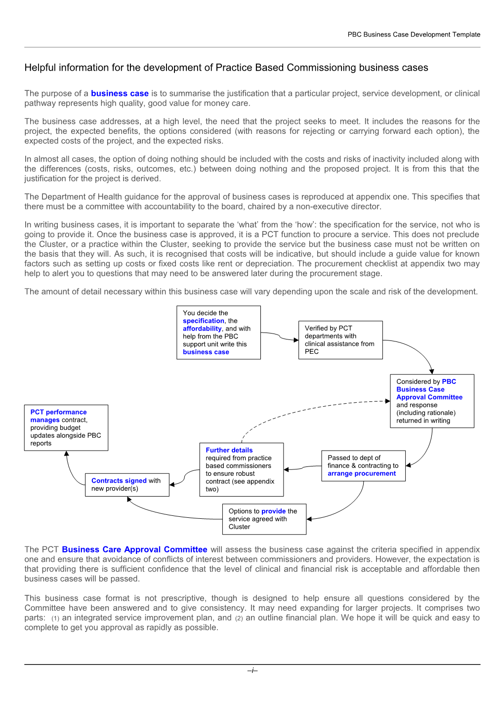 PBC Business Case Development Template