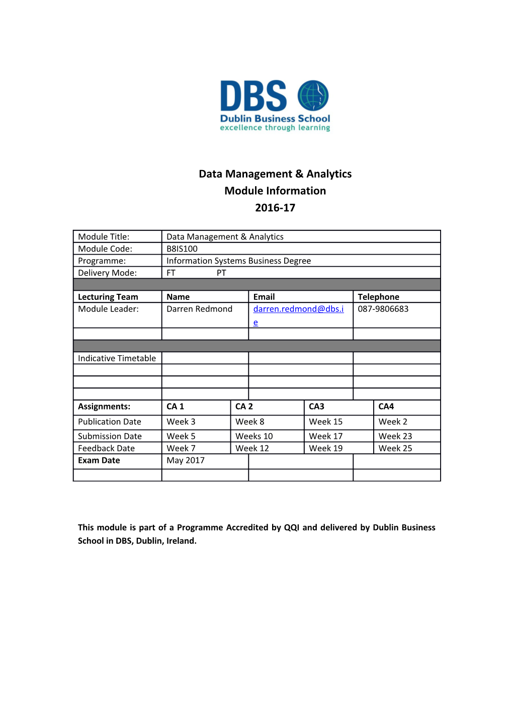 Data Management & Analytics