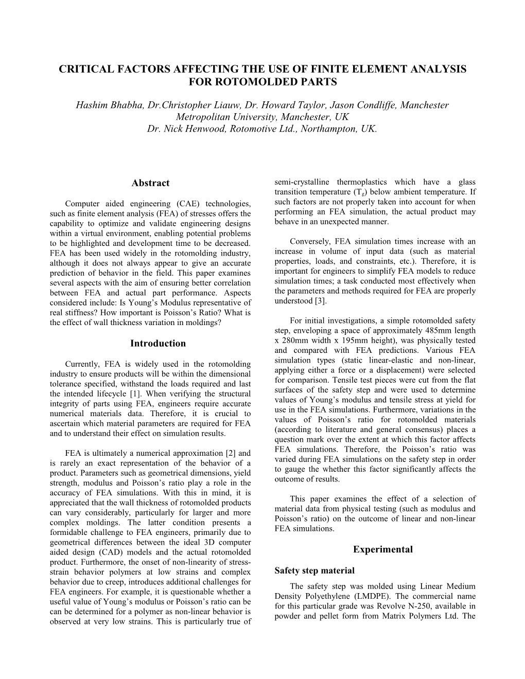 Fundamental Characterization of PP Extrusion