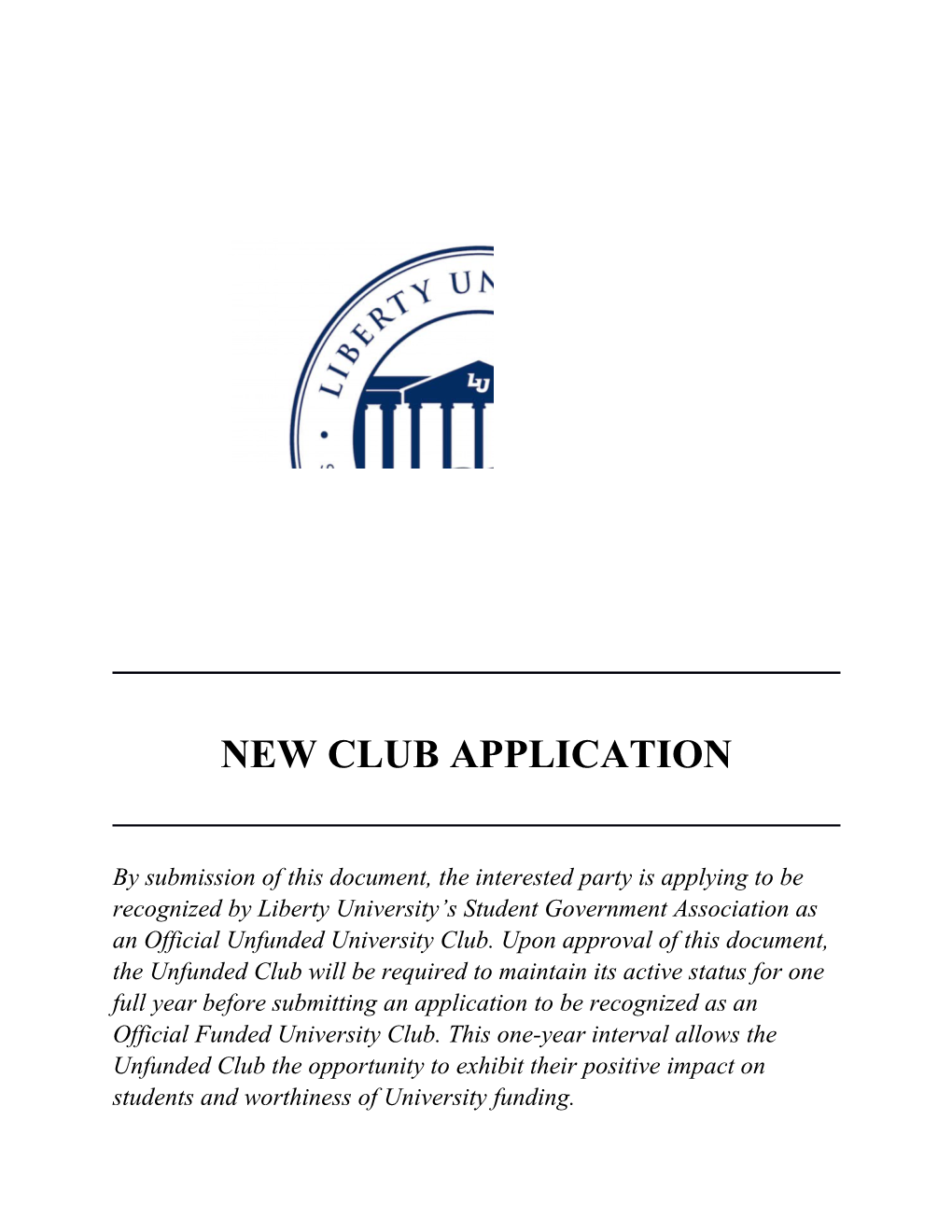 New Club Application