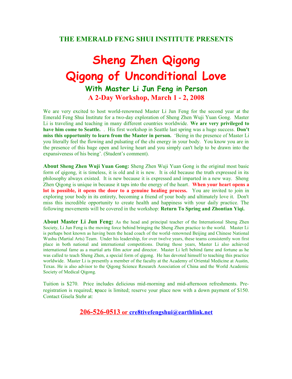 The Emerald Feng Shui Institute Presents