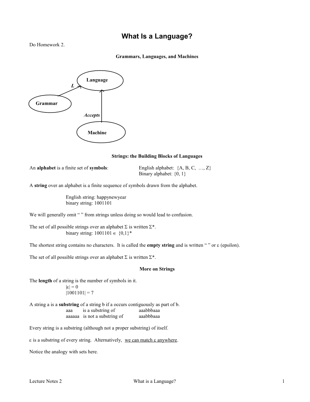 Grammars, Languages, and Machines