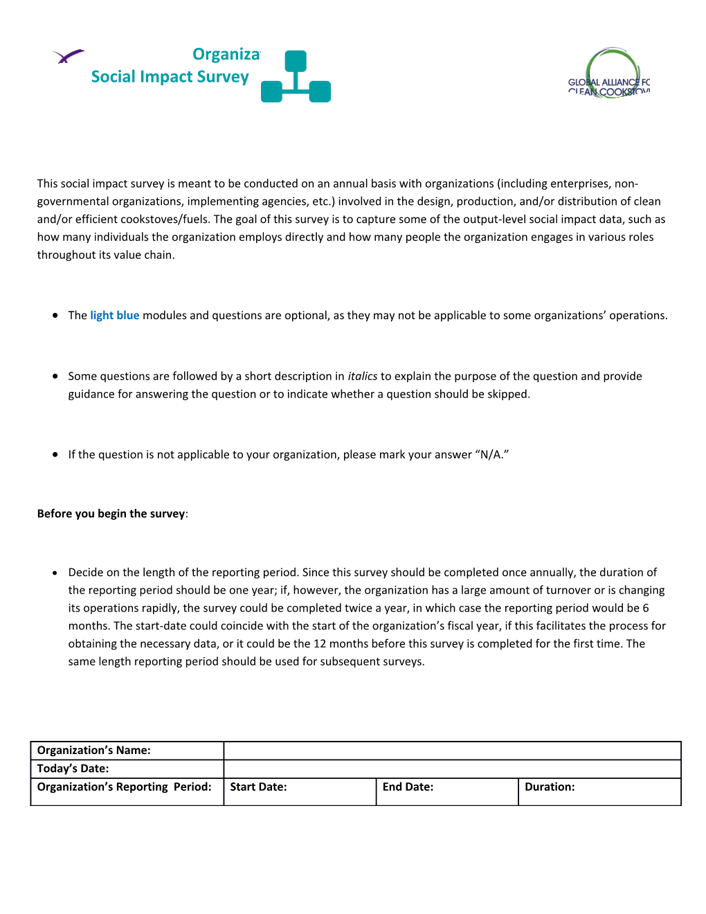 Social Impact Survey