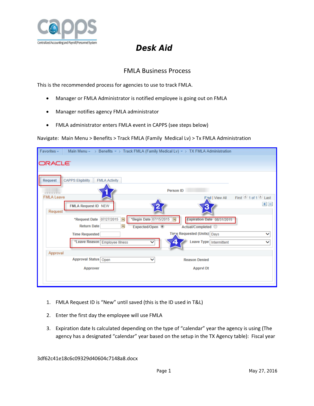 FMLA Business Process