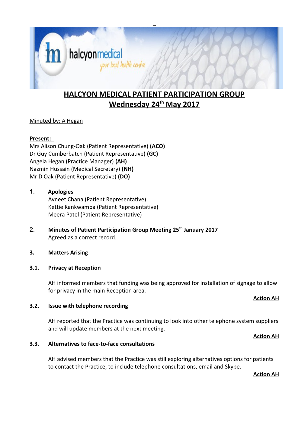 Halcyon Medical Patient Participation Group