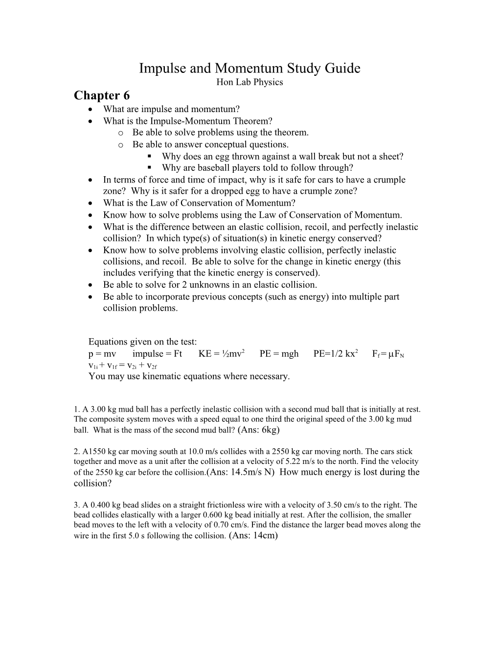 Chapter 6 Pg 208-231 (Exclude the Sections About Kinetic Energy)