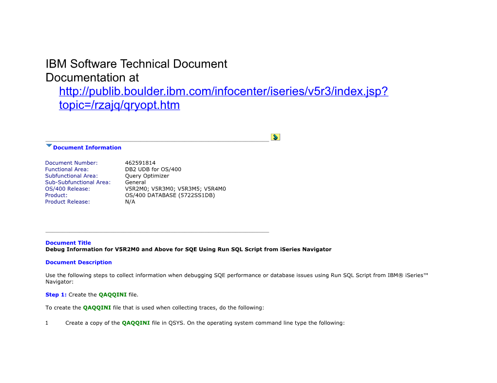 IBM Software Technical Document