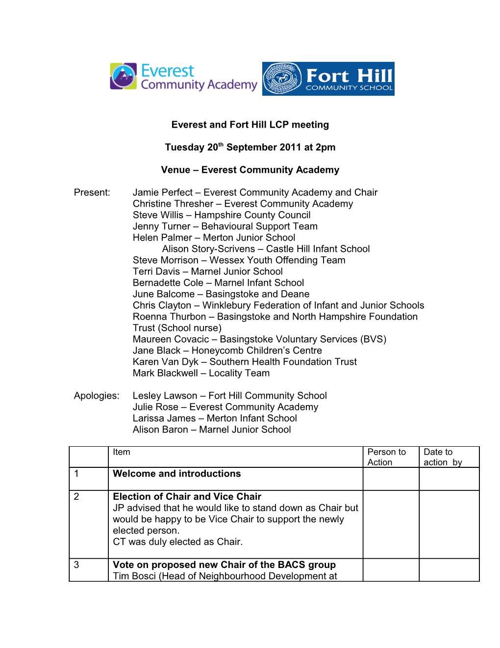 Everest and Fort Hill LCP Meeting