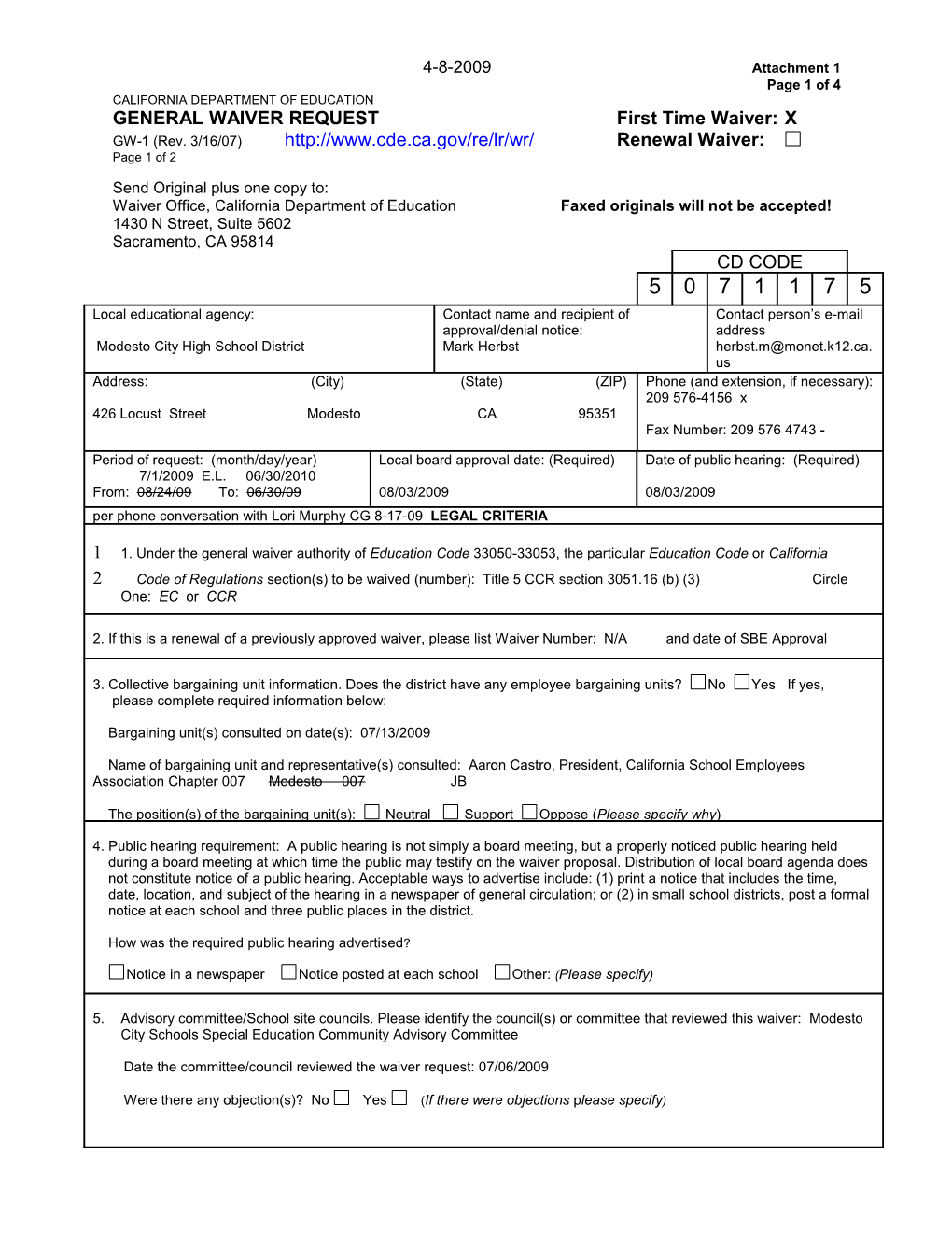 November 2009 Waiver Item W14 Attachment 1 - Meeting Agendas (CA State Board of Education)