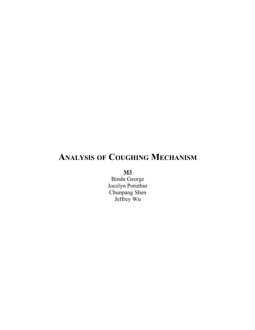 Modeling Physiological Coughing Mechanism