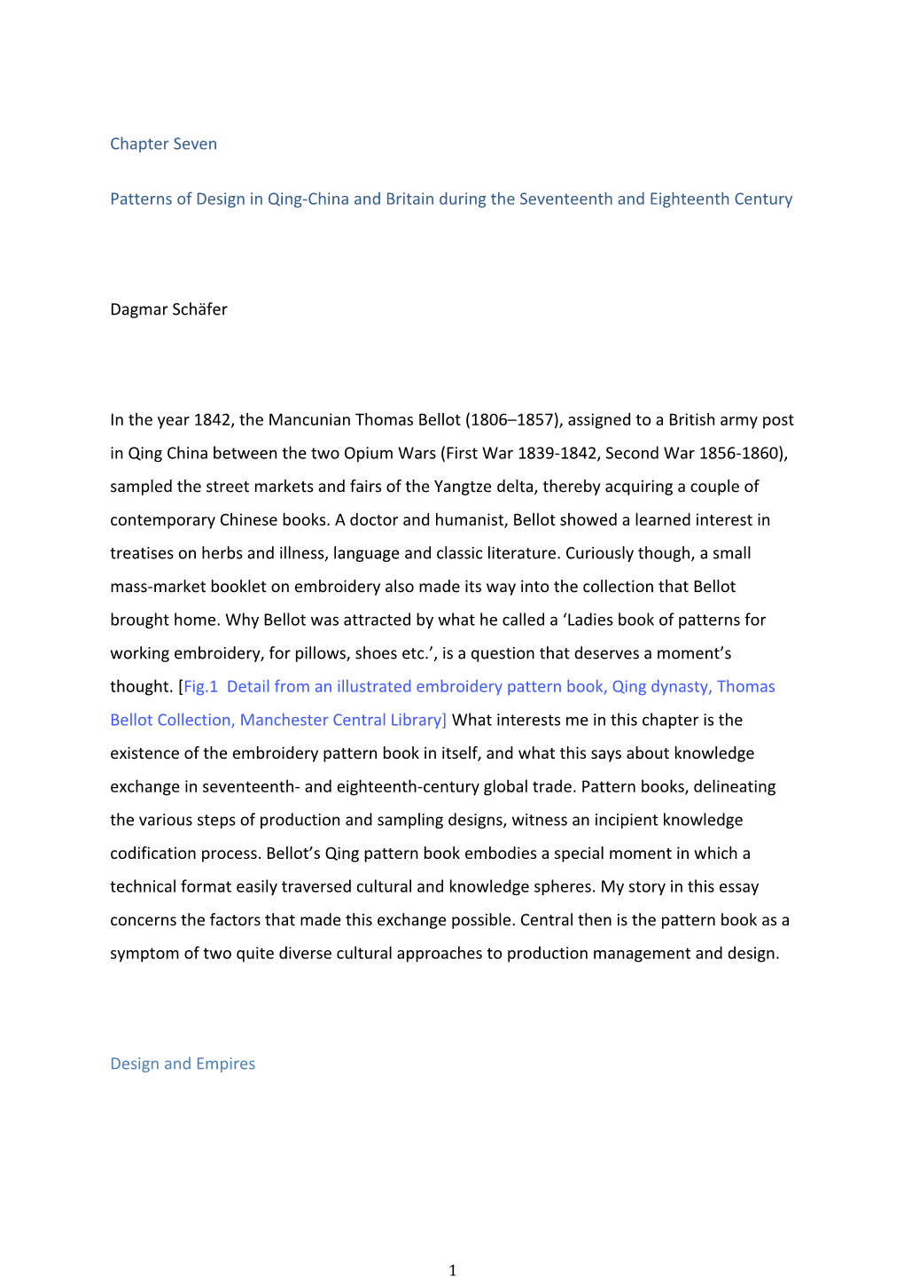 Patterns of Design in Qing-China and Britain During the Seventeenth and Eighteenth Century