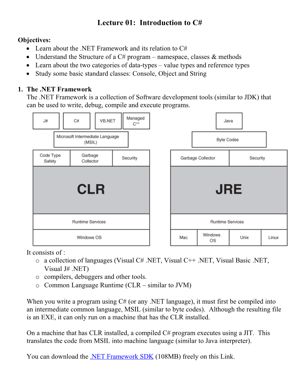 Lecture 01: Introduction to C