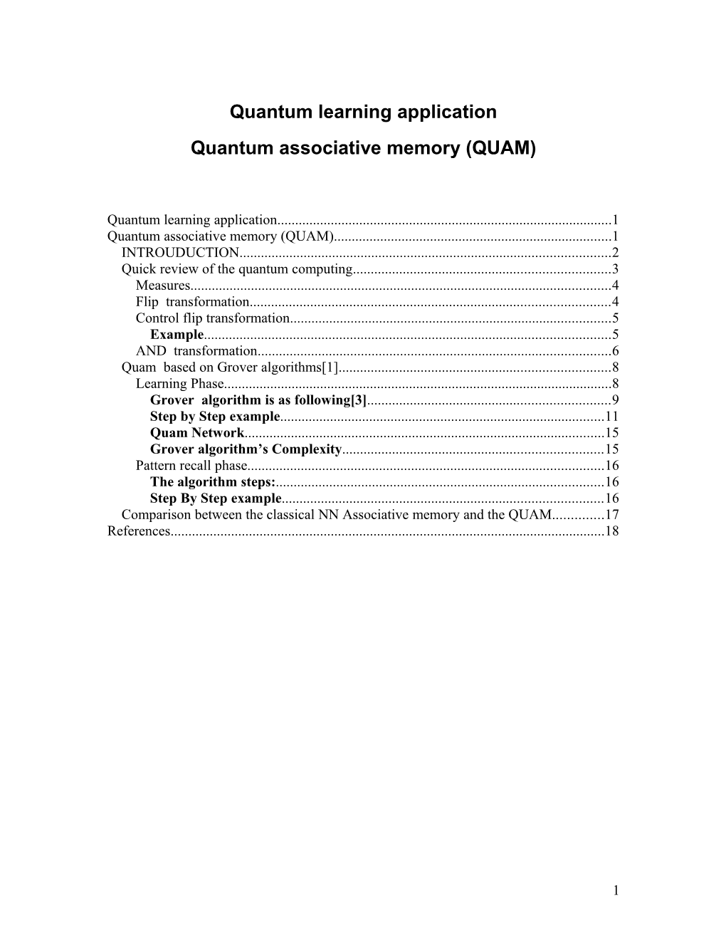 Quantum Learning Application