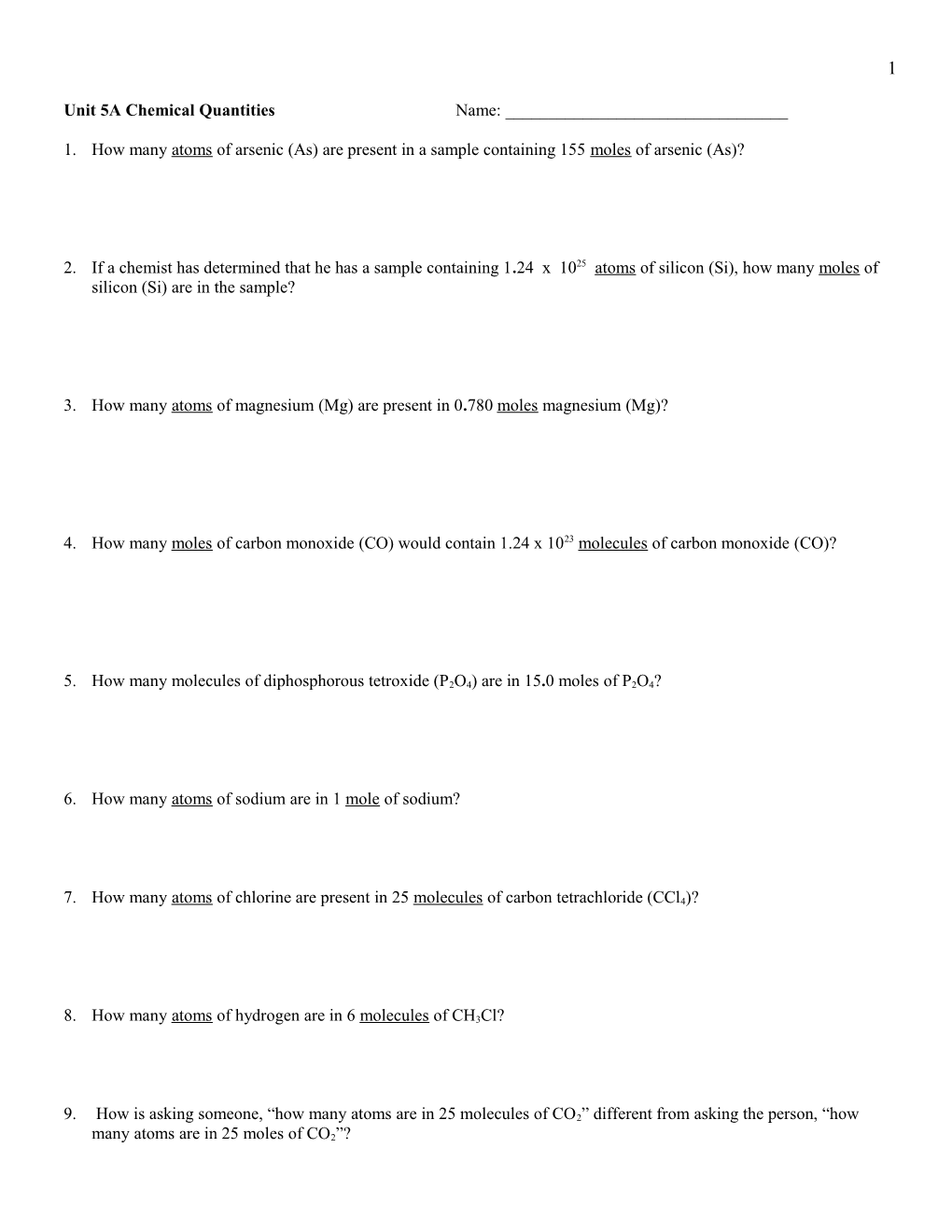 Guided Practice Molar Mass Problems