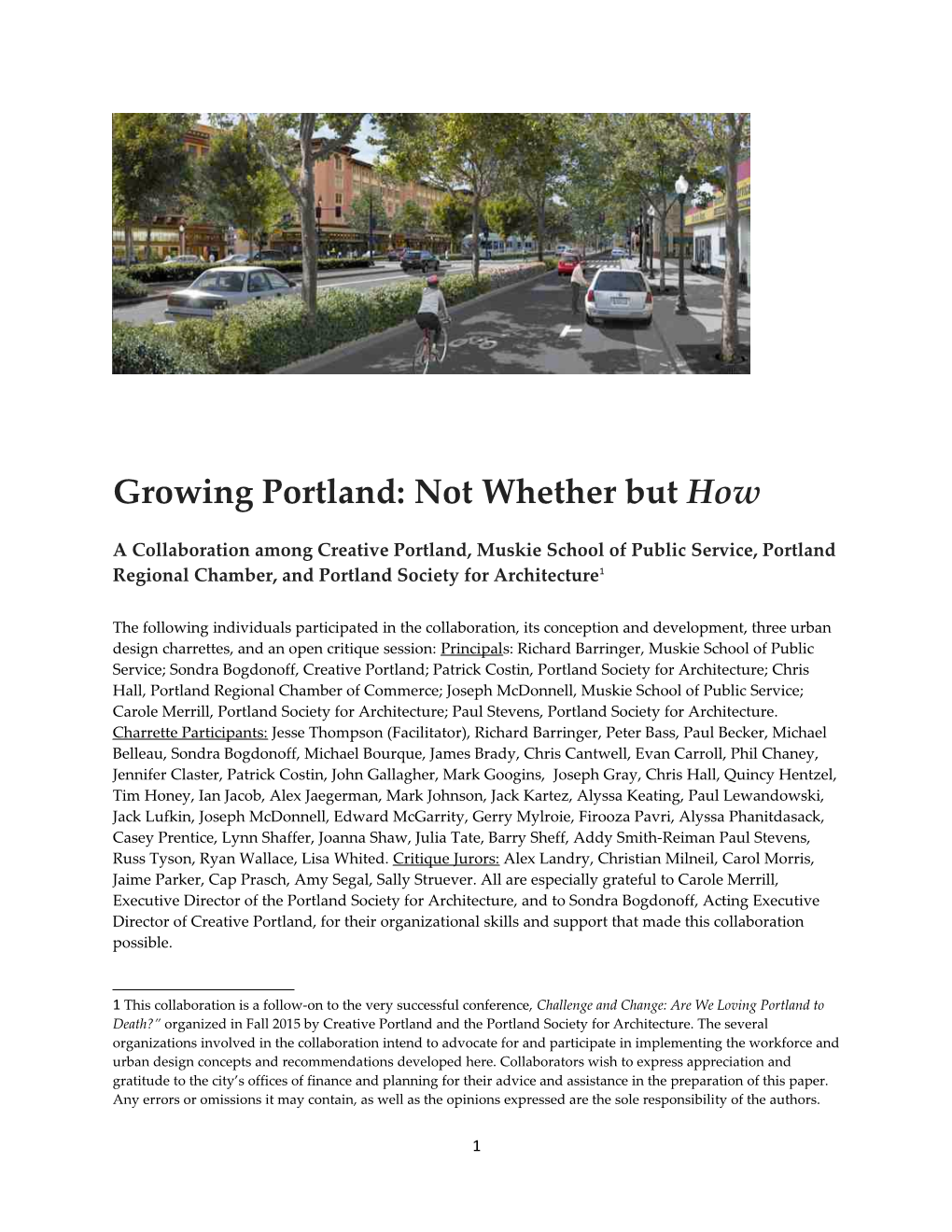 Growing Portland: Not Whether but How