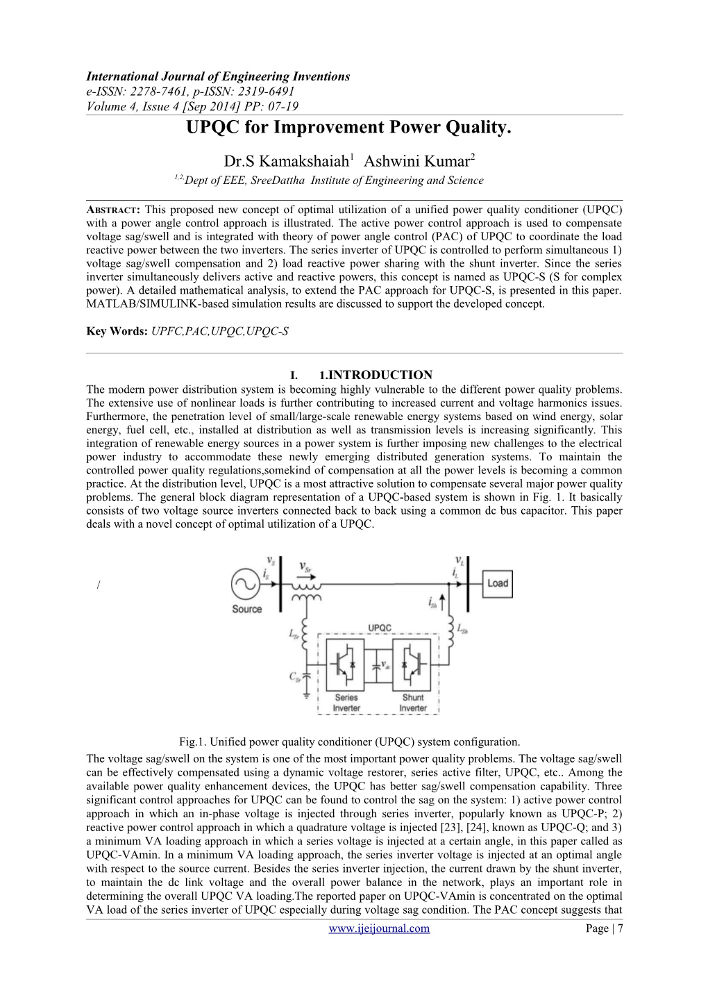 Upqcfor Improvement Power Quality