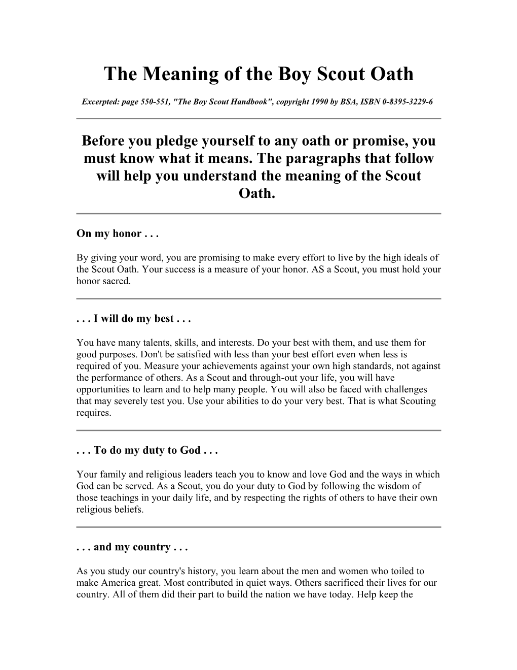 The Meaning of the Boy Scout Oath