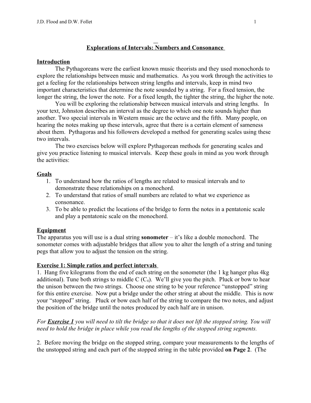 Explorations of Intervals: Numbers and Consonance