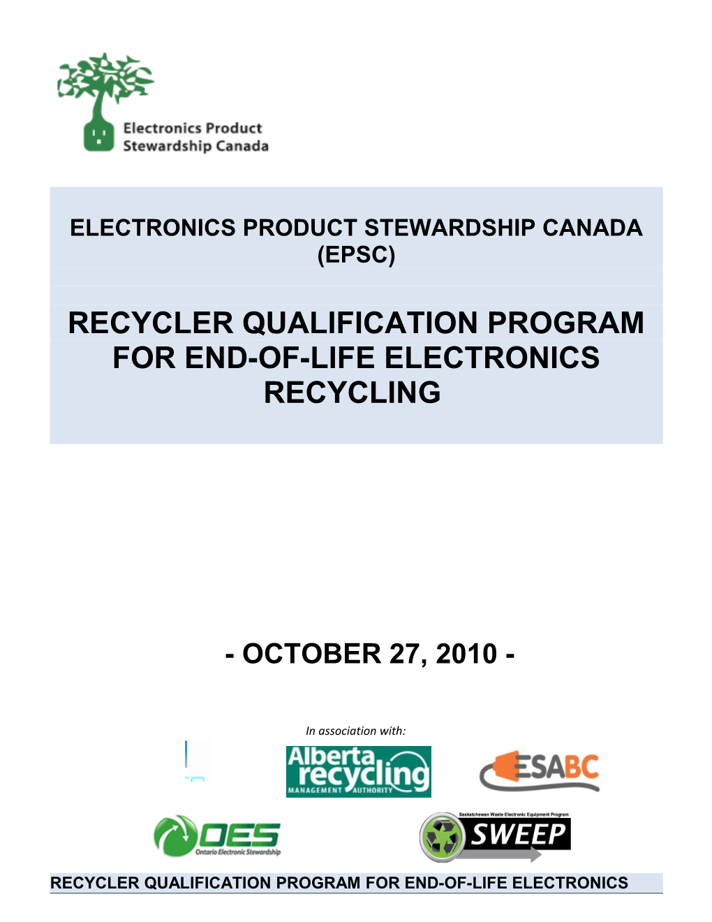 Electronics Product Stewardship Canada (EPSC)