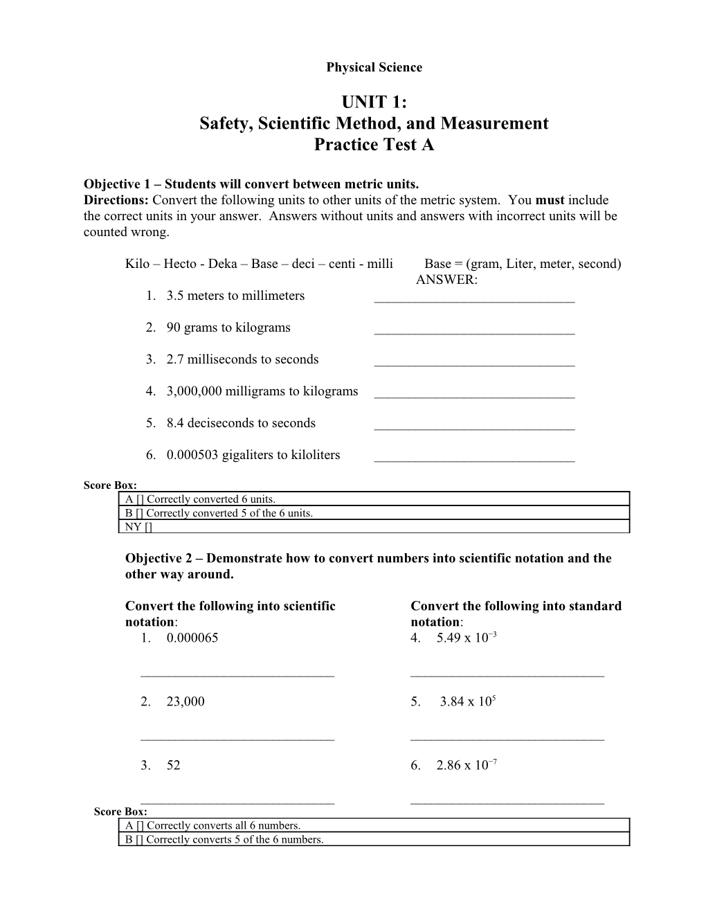 Safety, Scientific Method, and Measurement